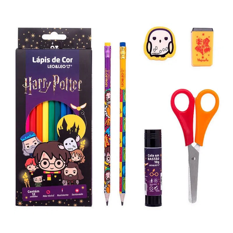 Kit Lápis De Cor 12 Cores Harry Potter