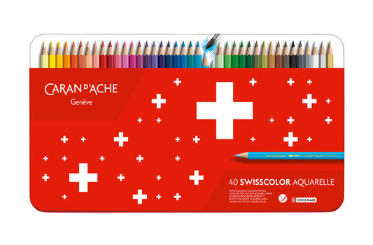 Lápis de Cor Caran d'Ache Swisscolor Aquarelle 40 Cores